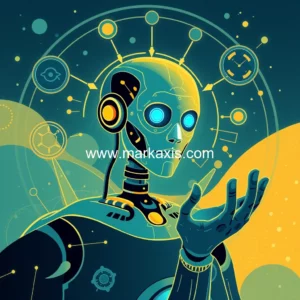 Artistic representation for Ai with the human touch in calls to action, customer service, and sales. how to use ai to boost customer engagement and sales.