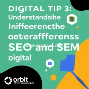 Artistic representation for Digital Tip 3 From Orbit Interactive : Understanding the Differences Between SEO and SEM in Digital Marketing