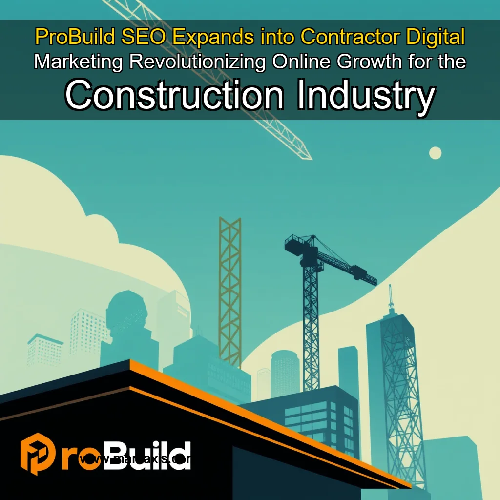 You are currently viewing ProBuild SEO Expands into Contractor Digital Marketing  Revolutionizing Online Growth for the Construction Industry