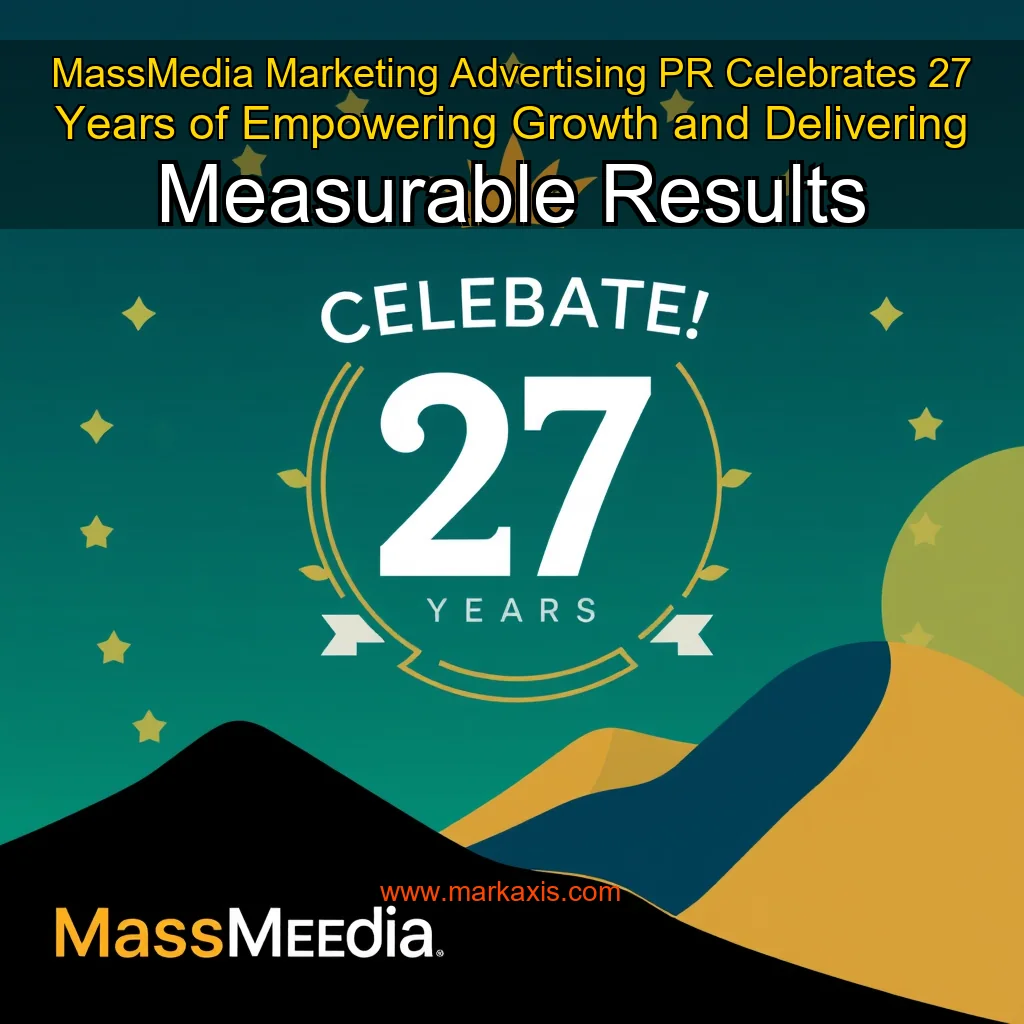 You are currently viewing MassMedia Marketing  Advertising  PR Celebrates 27 Years of Empowering Growth and Delivering Measurable Results