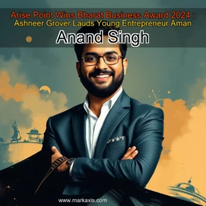 Artistic representation for Arise Point Wins Bharat Business Award 2024 : Ashneer Grover Lauds Young Entrepreneur Aman Anand Singh