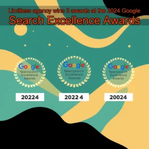 Artistic representation for Limitless agency wins 3 awards at the 2024 Google Search Excellence Awards