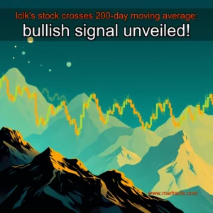 Artistic representation for Iclk's stock crosses 200-day moving average: bullish signal unveiled!
