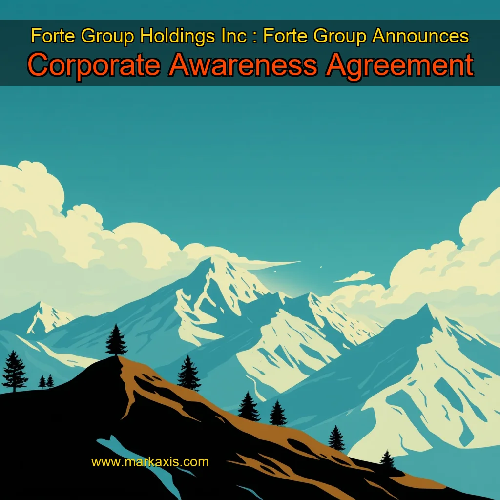 You are currently viewing Forte Group Holdings Inc : Forte Group Announces Corporate Awareness Agreement