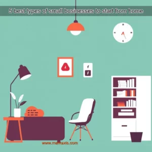Artistic representation for 5 best types of small businesses to start from home