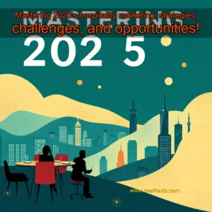 Artistic representation for Mastering 2025's hospitality marketing: strategies, challenges, and opportunities!