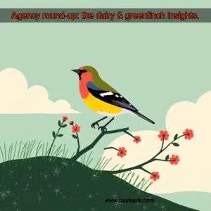 Artistic representation for Agency round-up: the dairy & greenfinch insights.