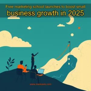 Artistic representation for Free marketing school launches to boost small business growth in 2025