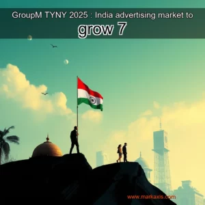 Artistic representation for GroupM TYNY 2025 : India advertising market to grow 7