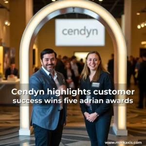 Artistic representation for Cendyn highlights customer success wins five adrian awards