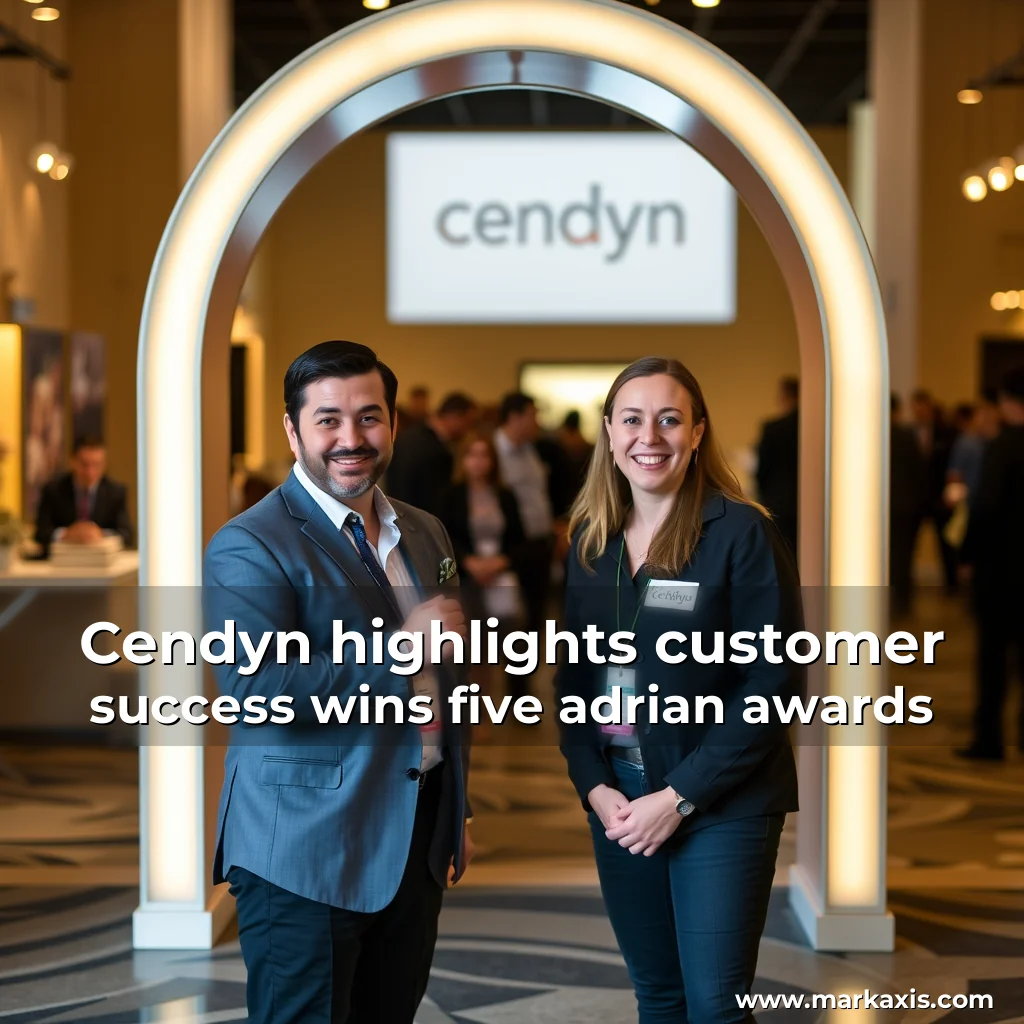 Artistic representation for Cendyn highlights customer success wins five adrian awards