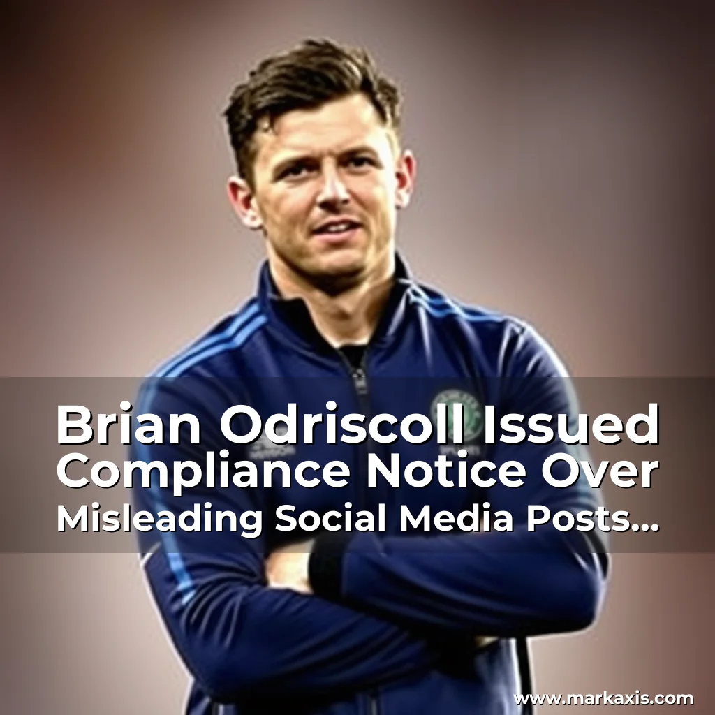 Artistic representation for Brian Odriscoll Issued Compliance Notice Over Misleading Social Media Posts That Could Be Construed As Promoting Illegal Activity.
