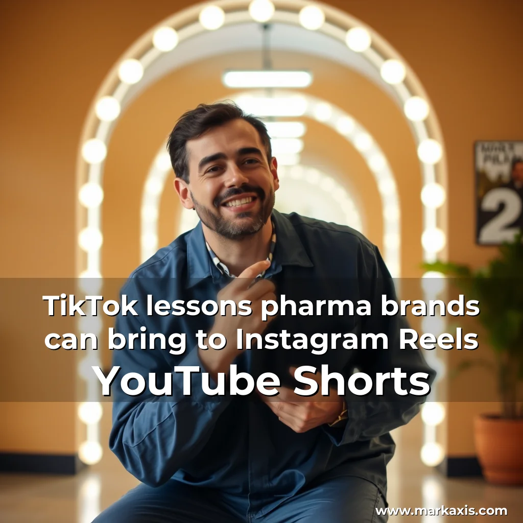 Artistic representation for TikTok lessons pharma brands can bring to Instagram Reels YouTube Shorts