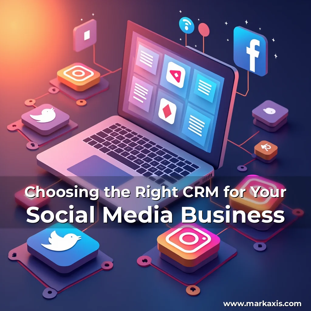 Artistic representation for Choosing the Right CRM for Your Social Media Business